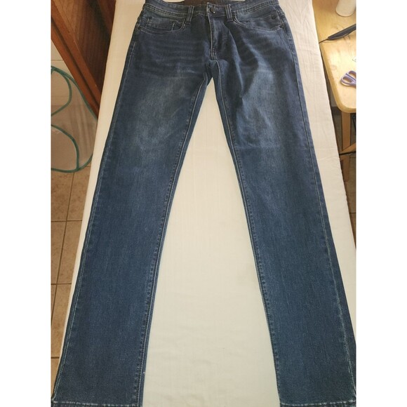 Steve's Jeans Mens Sz 30/32 Blue Dark Wash Stretch Distressed Ripped Slim Fit - Picture 3 of 6